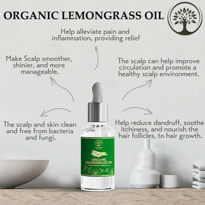 Ivory Natural Organic Lemongrass Oil Pure & Premium Essential Oil For Face, Scalp & Skin
