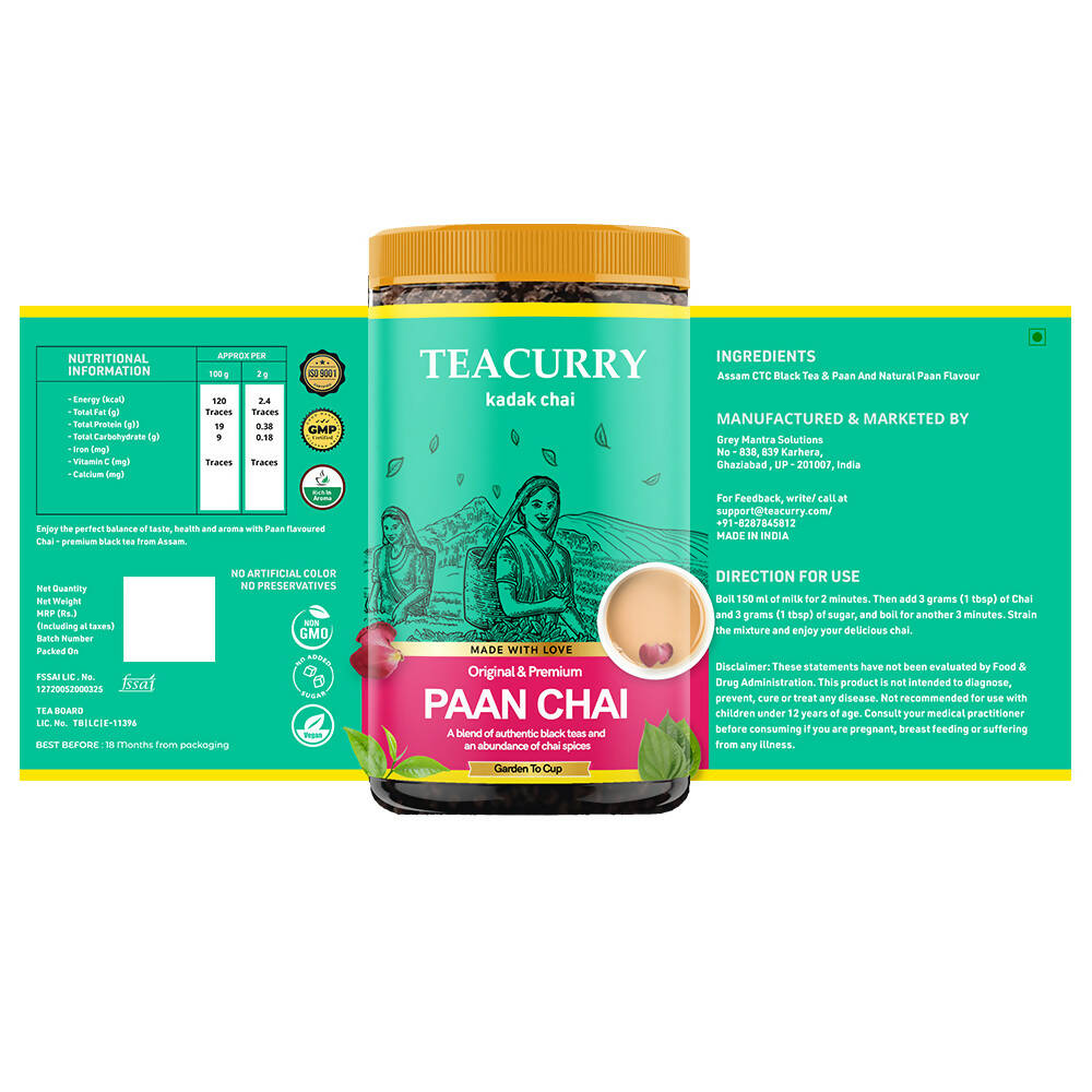 Teacurry Paan Chai Powder - Drmedicart