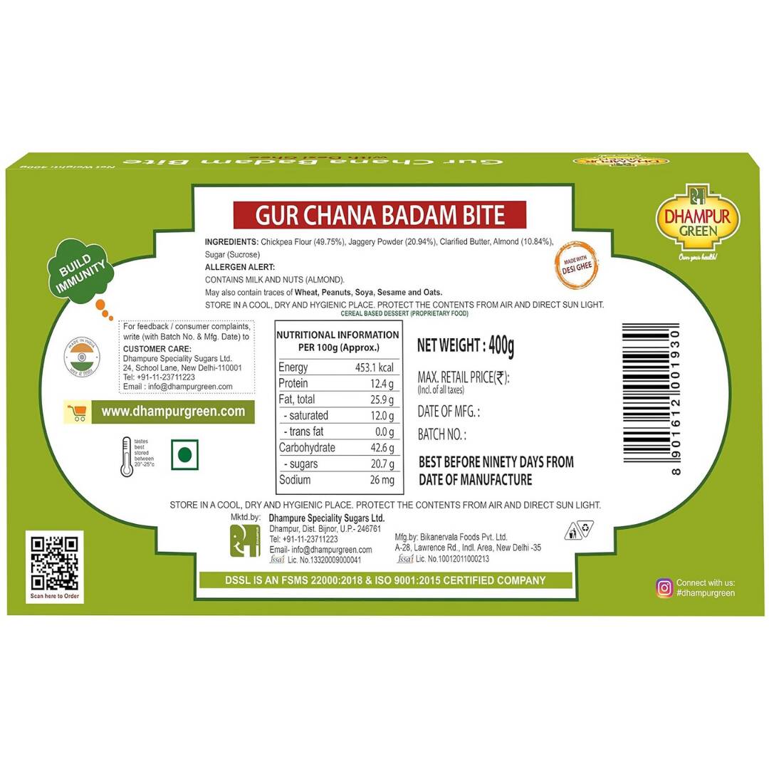 Dhampur Green Gur Chana Badam Bite