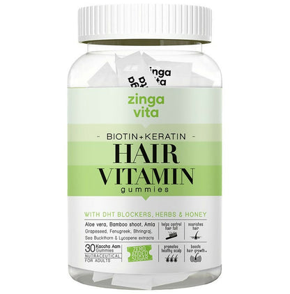 Buy Zingavita Biotin + Keratin Hair Vitamin Kaccha Aam Gummies from DrMediCart, Ship from India to USA