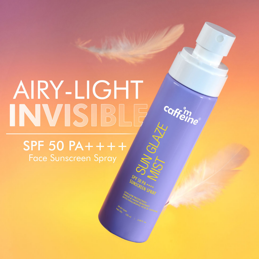 mCaffeine Sun Glaze SPF 50 PA++++ Face Sunscreen Spray