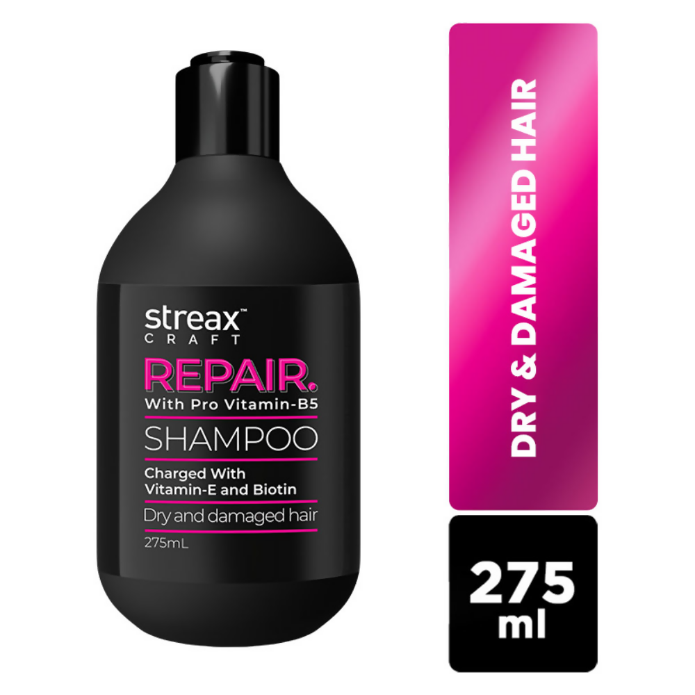 Streax Craft Repair Shampoo For Dry and Damaged Hair Repair With Pro Vitamin B-5