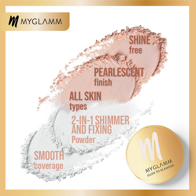 Myglamm Glow To Glamour Shimmer And Fixing Powder - Pearlescent Finish - Finesse