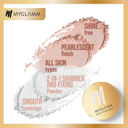 Myglamm Glow To Glamour Shimmer And Fixing Powder - Pearlescent Finish - Finesse