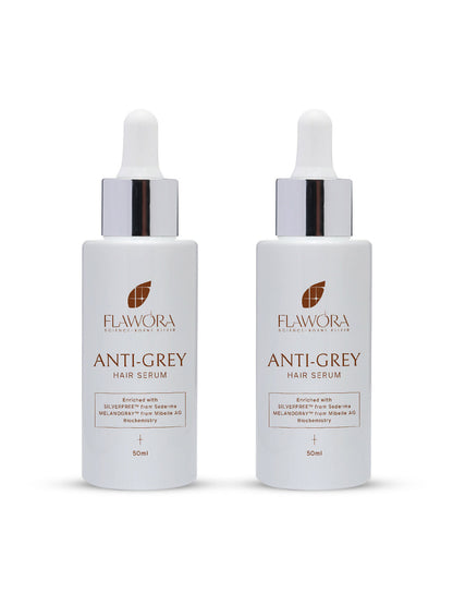 Flawora Anti-Grey Hair Serum With 1.5% Silverfree And 2% Melanogrey For Reversing Grey Hair