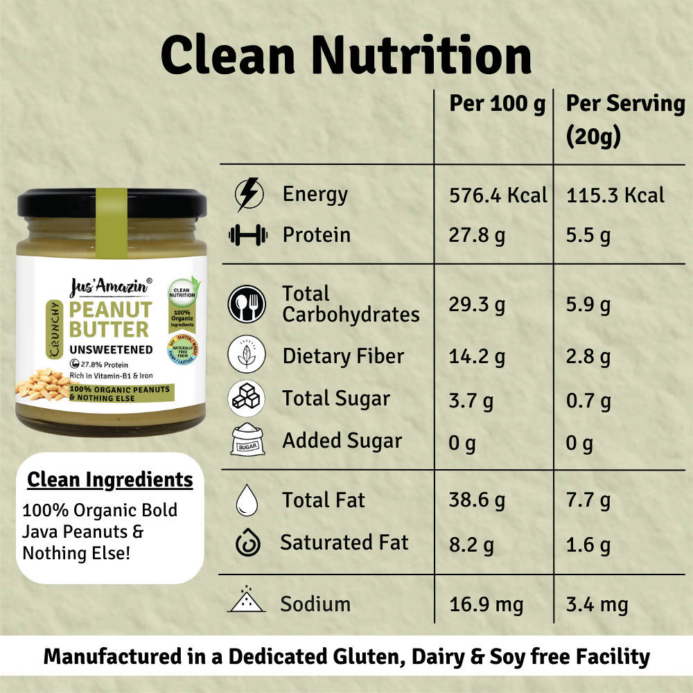 Jus Amazin Peanut Butter - Unsweetened