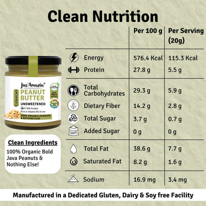 Jus Amazin Peanut Butter - Unsweetened