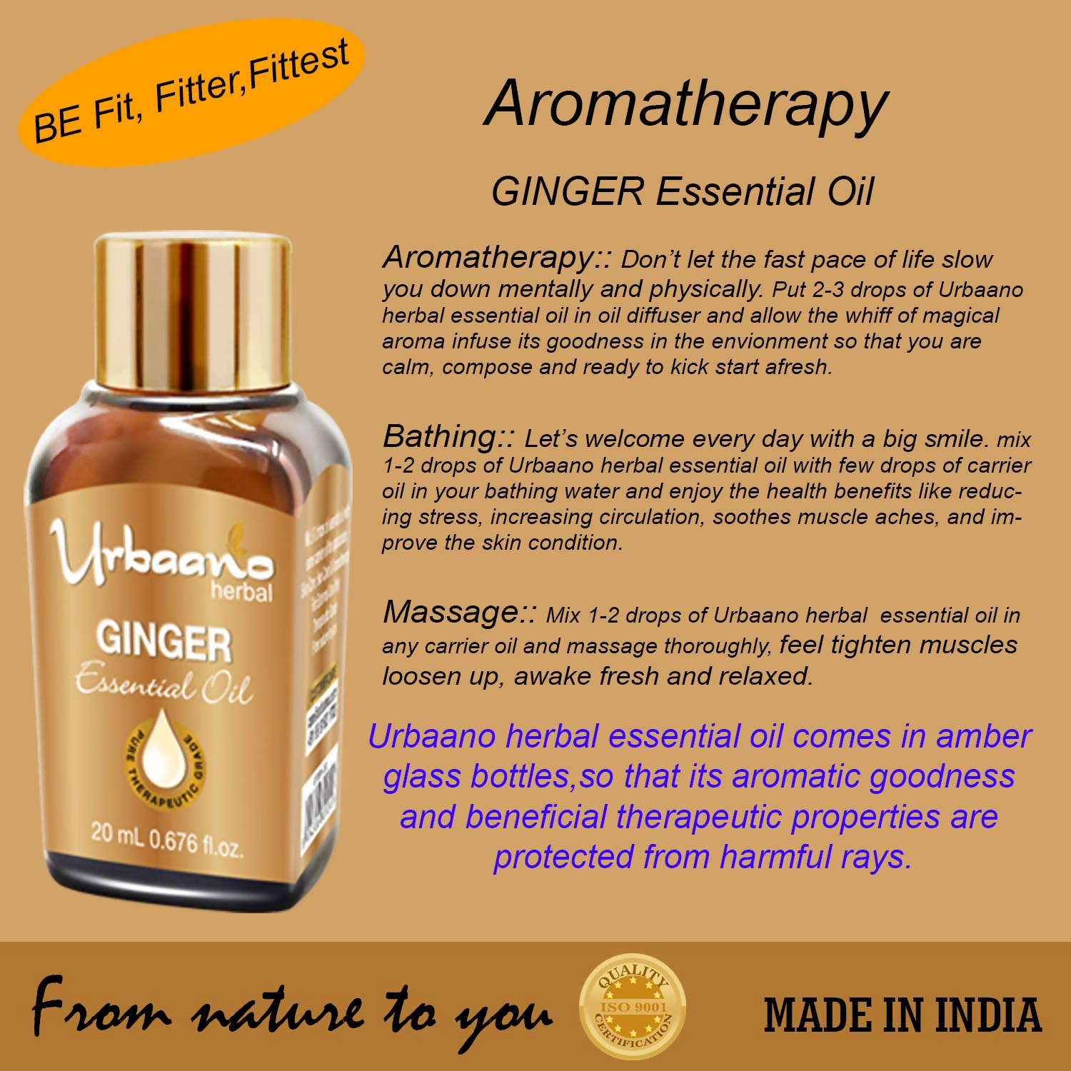 Urbaano Herbal Ginger Essential Oil