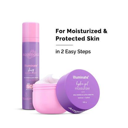 Aqualogica Skin Illuminate Duo With Illuminate Sunscreen And Hydra Gel Moisturizer