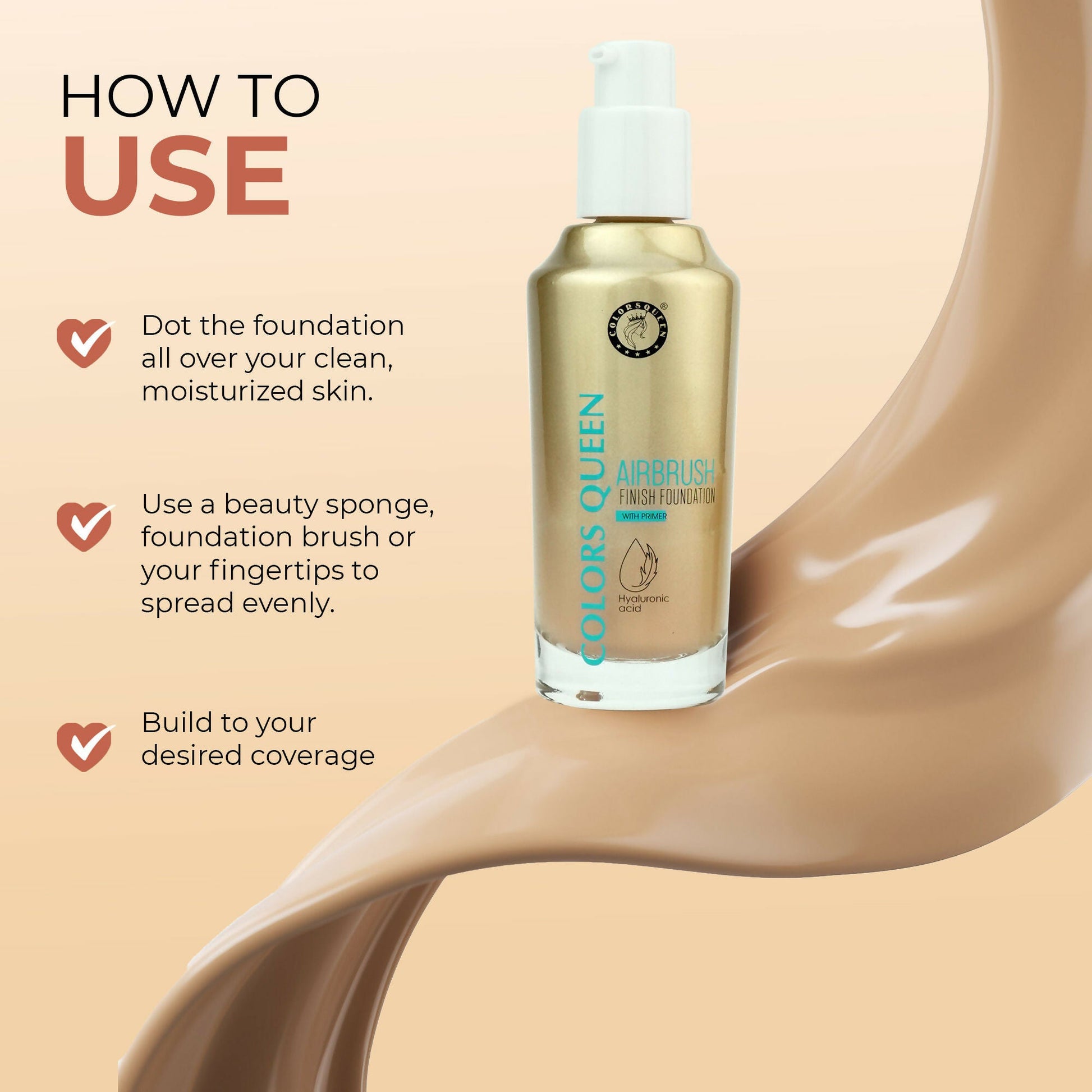 Colors Queen Airbrush Foundation With Primer - Classic Ivory