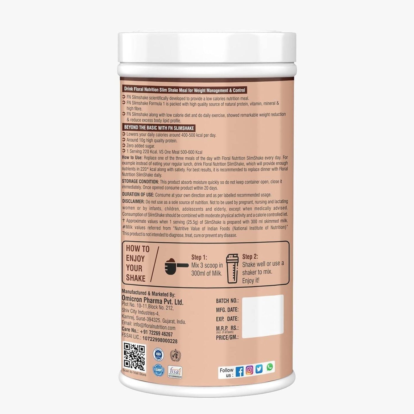 Floral Nutrition Slim Shake Belgium Chocolate Flavor