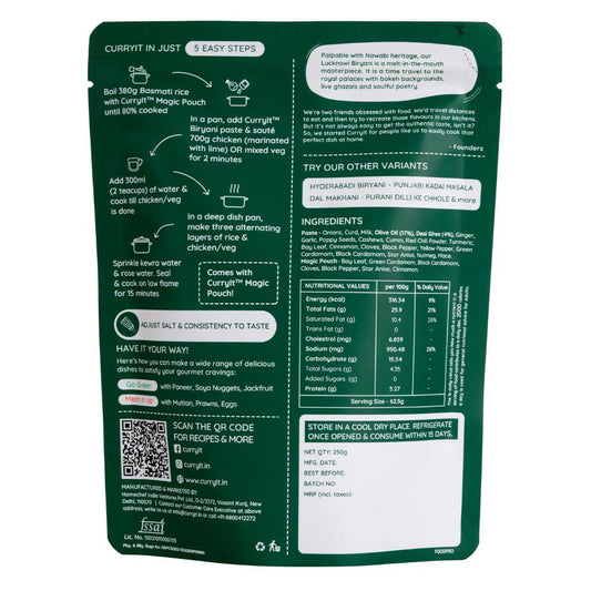 Buy CURRYiT Lucknowi Biryani Premium Ready To Cook Curry Paste from DrMediCart, Ship from India to USA