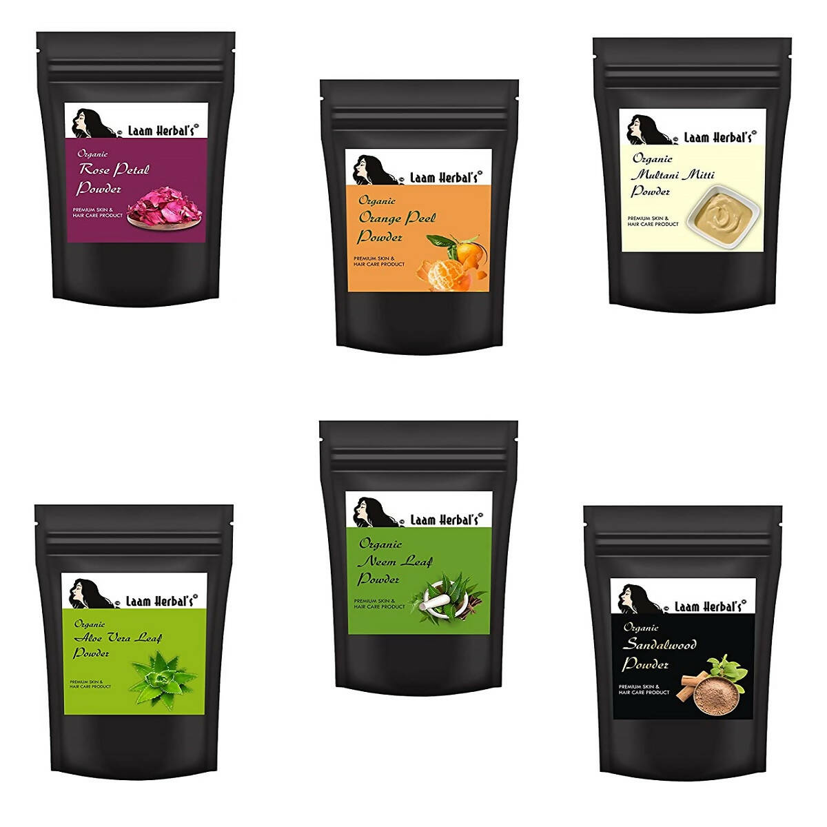 Laam Herbal's Rose Petal, Orange Peel, Multani Mitti, Aloe Vera, Neem Leaf, Sandalwood Powder