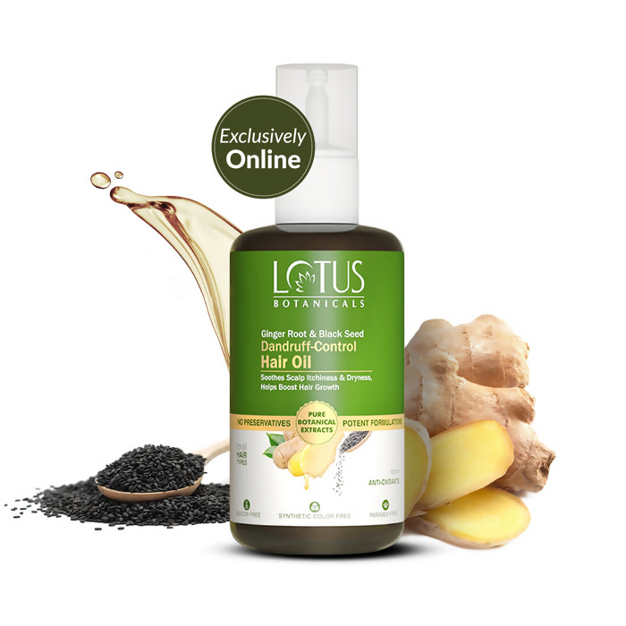 Lotus Botanicals Ginger Root & Black Seed Dandruff Control Hair Oil