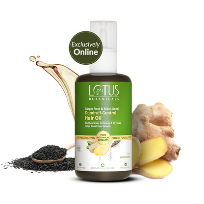 Lotus Botanicals Ginger Root & Black Seed Dandruff Control Hair Oil