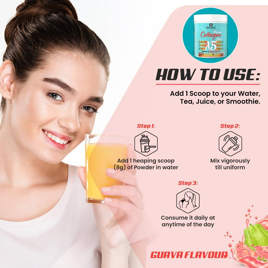 Naturyz Marine Collagen Skin X5 Power For Women & Men (Lemon Flavour)