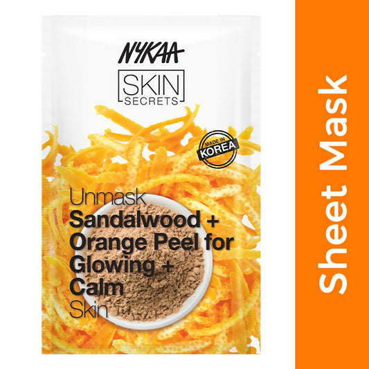 Buy Nykaa Skin Secrets Indian Rituals Sandalwood + Orange Peel Sheet Mask For Glowing & Calm Skin from DrMediCart, Ship from India to USA