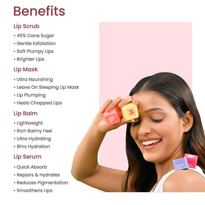 Earth Rhythm Lippie Stack Box - (Lip Scrub, Lip Serum, Lip Balm and Lip Mask)