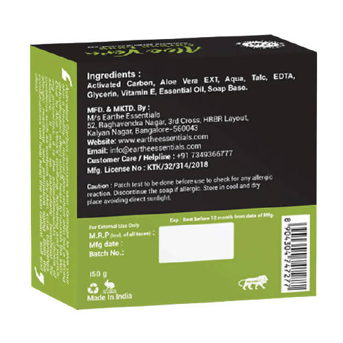 Earthe Essentials Premium Aloe Vera & Activated Carbon Soap