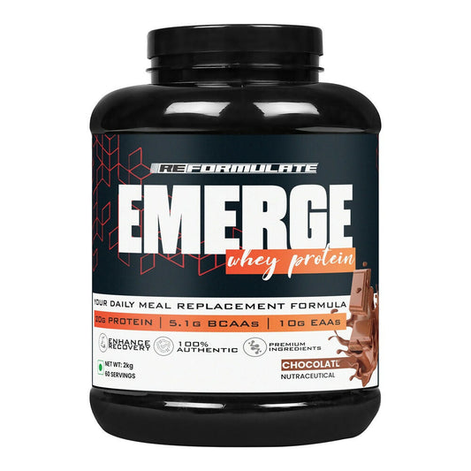 Reformulate Emerge I Whey Protein I Your Daily Meal Replacement Formula I 20 G I Protein I 5.1 G Bcaa's I 10 G Eaa's - Chocolate