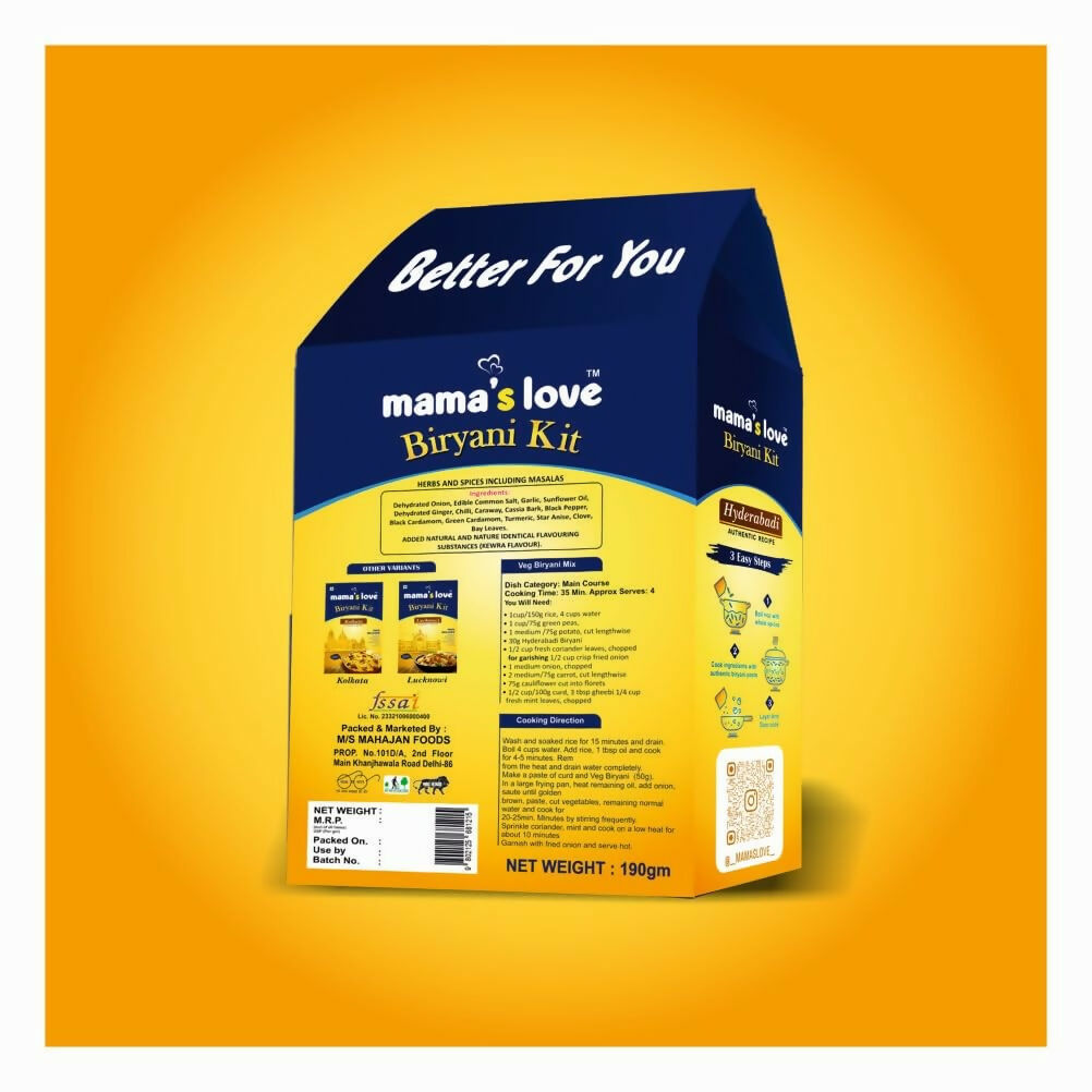 Mama's love Biryani Kit Hyderabadi - Authentic Recipe