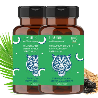 Laurik Testosterone Himalayan Sj, Ashwagandha, Safed Musli, Maca Root, And Korean Red Ginseng Tablets