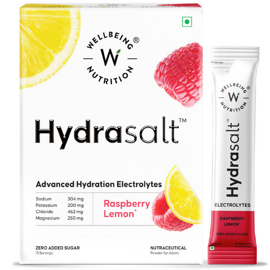 Wellbeing Nutrition Hydrasalt Electrolyte Drink Instant Hydration Raspberry Lemon