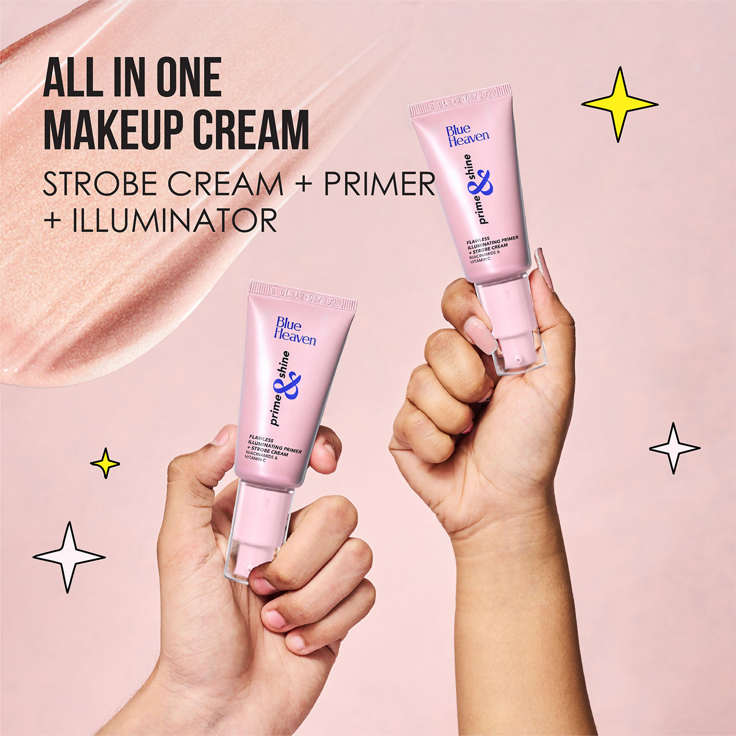 Blue Heaven Prime & Shine Flawless Illuminating Primer & Strobe Cream - Golden Pink