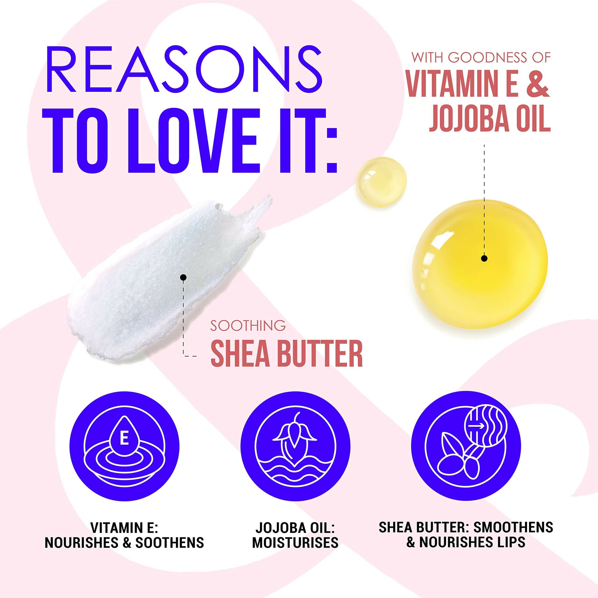 Blue Heaven Jelly & Butter Lip Balm - Pink Rose, infused with Shea Butter & Vitamin E, Fades Pigmentation