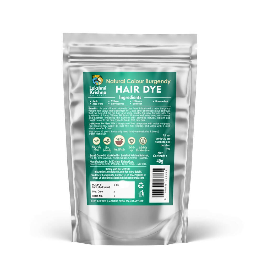 Lakshmi Krishna Naturals Colour Burgundy Hair Dye - DrMediCart
