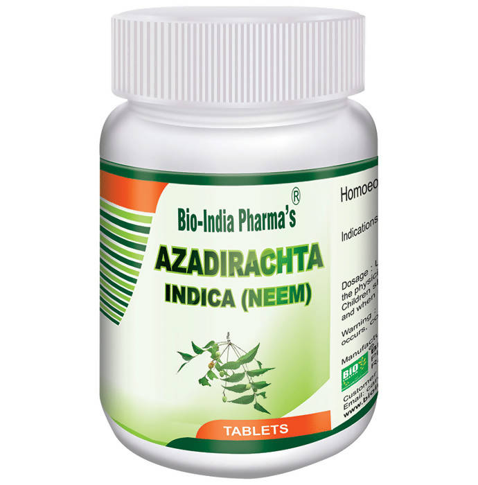 Buy Bio India Homeopathy Azadirachta Indica (Neem) Tablets from DrMediCart, Ship from India to USA