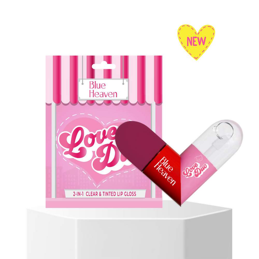 Blue Heaven Love Duo 2-In-1 Clear & Tinted Lip Gloss - Simp ( (Clear+ Mauve)