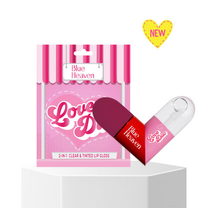 Blue Heaven Love Duo 2-In-1 Clear & Tinted Lip Gloss - Simp ( (Clear+ Mauve)