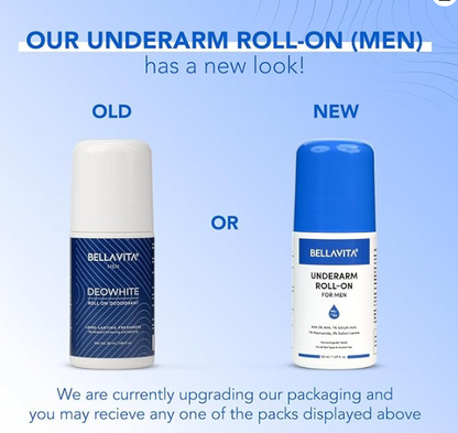 Bella Vita Deo White Natural Underarm Roll On Deodorant for Men
