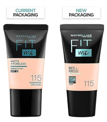 Maybelline New York Fit Me Matte + Poreless Liquid Foundation Tube -115 Ivory (18 Ml)