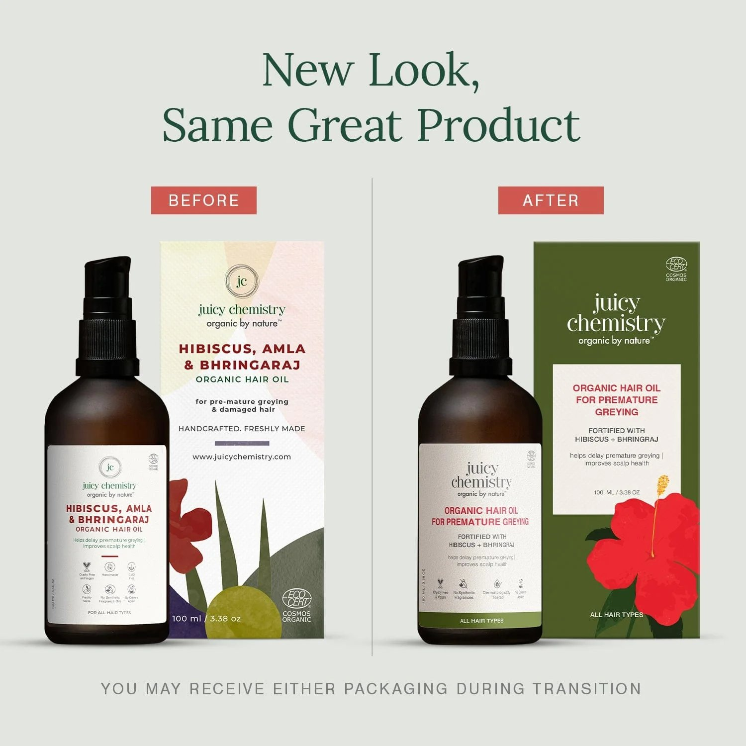 Juicy Chemistry Hibiscus, Amla & Bhringaraj Organic Hair Oil