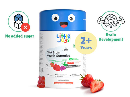 Little Joys DHA Brain Health Gummies for Kids (2-6 yrs)-No Added Sugar|Strawberry Flavor