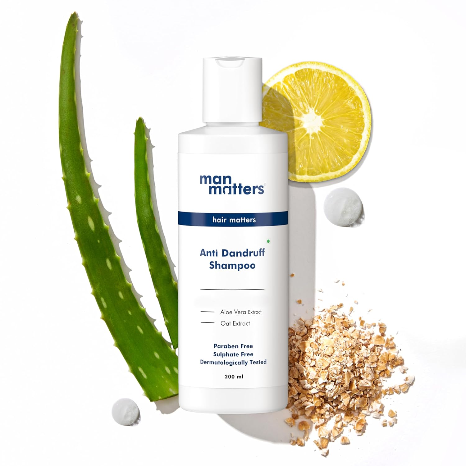 Man Matters Anti Dandruff Shampoo For Men With Aloe Vera & Oat Extract