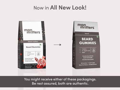 Man Matters Beard Growth Gummies, Promotes Beard Density