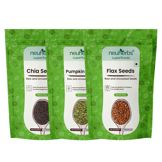 Neuherbs Organic Flax, Chia, and Pumpkin Seeds Combo