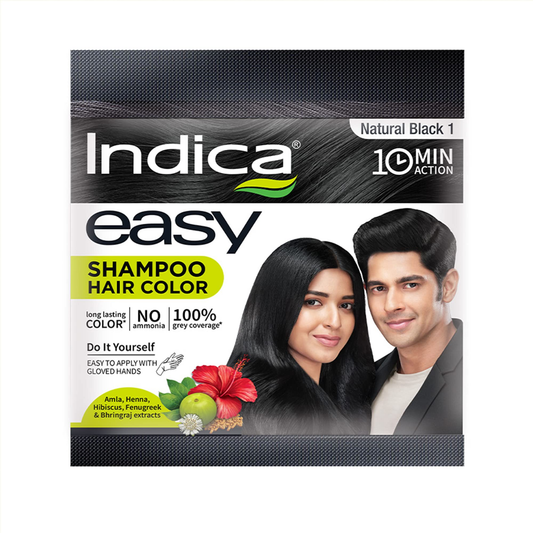 Indica Easy Hair Color Shampoo Natural Black 30ml