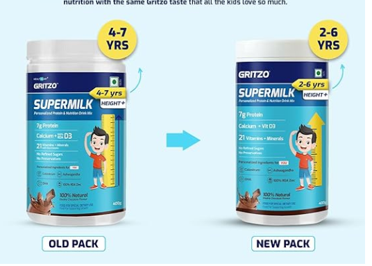 Gritzo Supermilk Weight+ For 4-7Y Boys - Double Chocolate Flavor