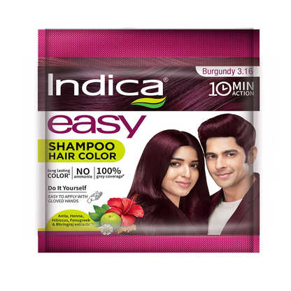 Indica Easy Hair Color Shampoo Burgundy