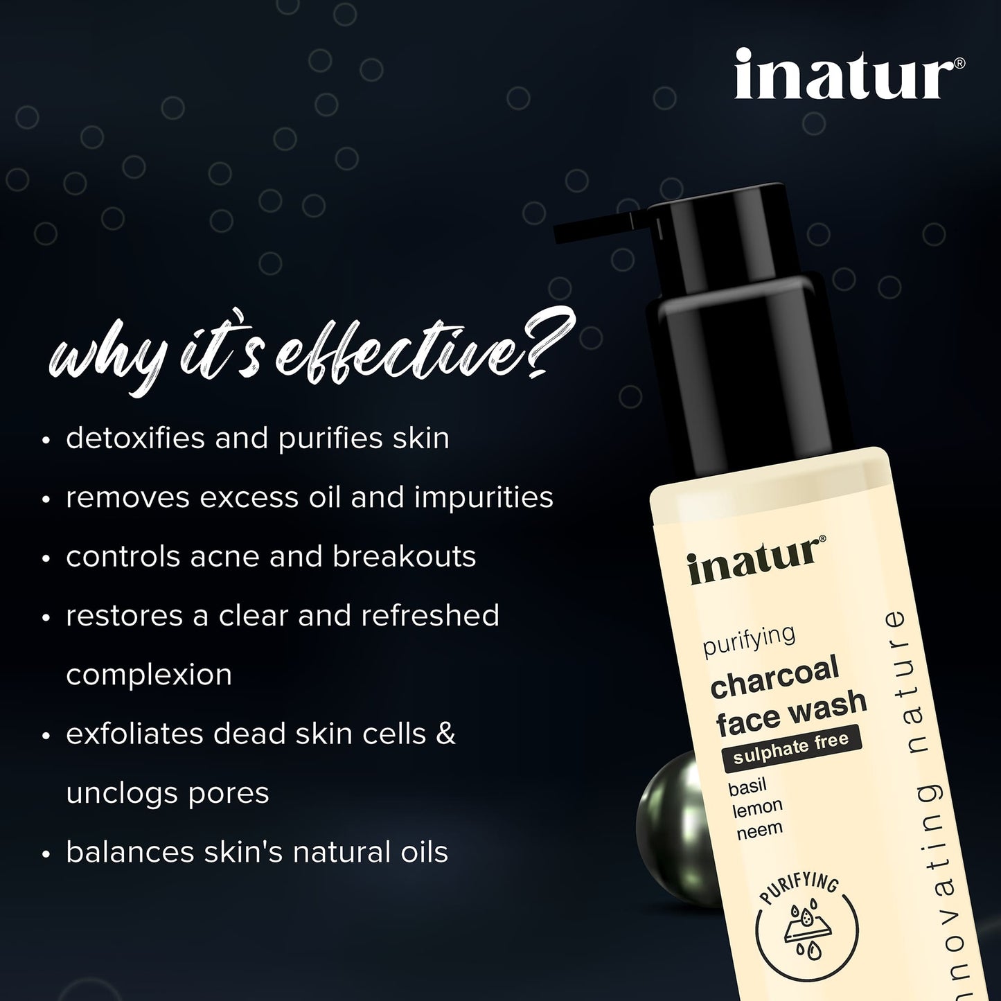 Inatur Charcoal Face Wash
