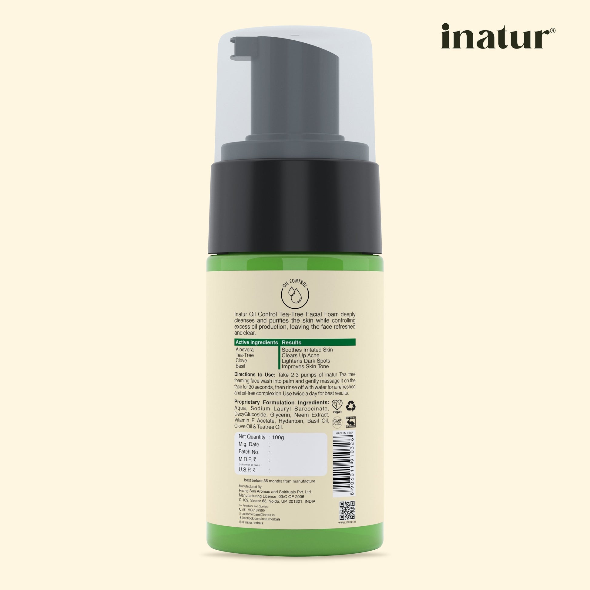 Inatur Tea Tree Foaming Face Wash