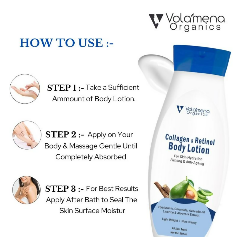 Volamena Collagen & Retinol Body Lotion With Hyluronic Acid & Ceramide