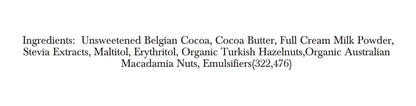 Zevic Belgian Couverture Chocolate with Organic Turkish Hazelnuts and Australian Macadamia Nuts