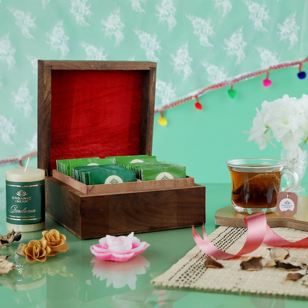 Buy Organic India Wooden Gift Box 60 Teabags from DrMediCart