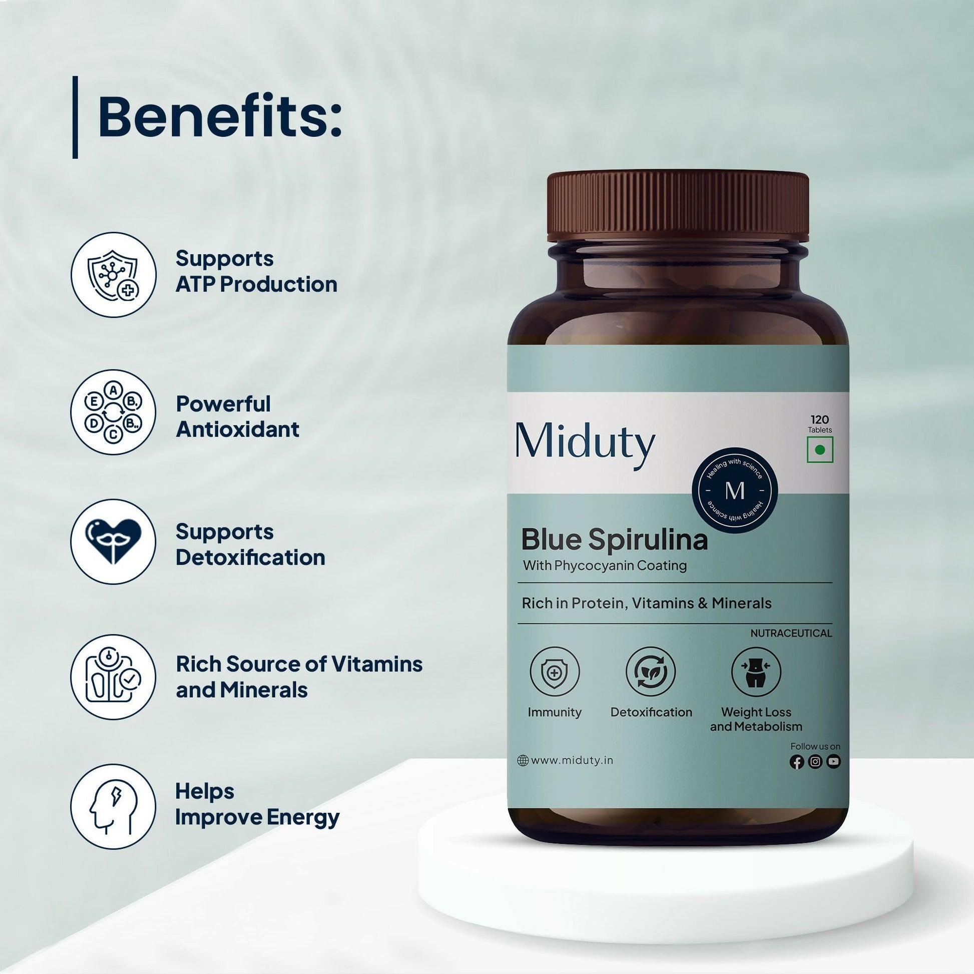 Miduty by Palak Notes Blue Spirulina Tablets