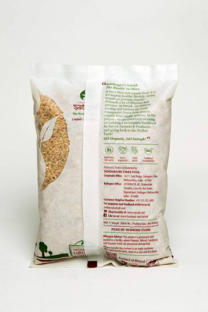 Siddhagiri's Satvyk Organic Unpolished Sona-Masuri Rice